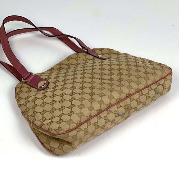 Gucci GG pattern tote bag, shoulder handbag, canvas, pink and beige, 163288, ... - Picture 2 of 8